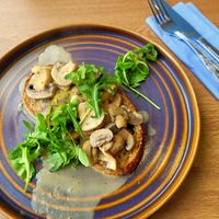 Creamy Garlic Mushrooms. at Pip & Oat in Llandudno