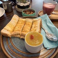 Vegan dippy egg and soldierss  at Pip & Oat in Llandudno