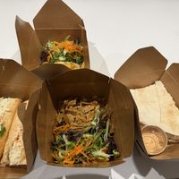 Takeaway kebab to make up at home and egg mayo baguette   at Pip & Oat in Llandudno