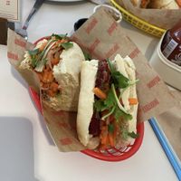 Edamame beetroot sandwich and behind the tofu sandwich.  at AN BANH MI in Cologne