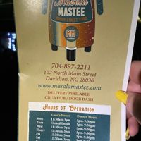 Menu cover April 2024  at Masala Mastee in Davidson