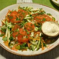 Huge salad with a large variety of delicious vegetables at Vegafe - Totoriu g. in Vilnius