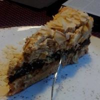 Nice dessert, caramel, banana cheesecake.  at Vegafe - Totoriu g. in Vilnius