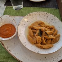 Gnocchi ai zucca arrostita versione vegana at Vegafe - Totoriu g. in Vilnius