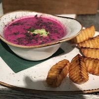 Beetroot soup  at Vegafe - Totoriu g. in Vilnius