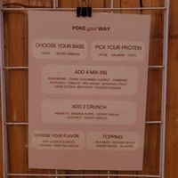 English side of the Menu at POKE SEA fresh bowls in Puerto Escondido