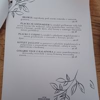 Menu at Gruszka i Pietruszka in Szczecin