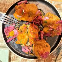 Sweetcorn fritters   at Turtle Bay  in Birmingham