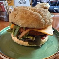 Vegetables burger with cheese and bacon   at Mullan's Bar & Kitchen in Kaufbeuren