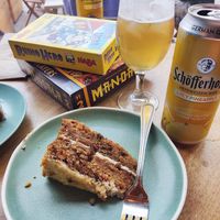 Carrot and ginger cake at Scaredy Cats Cafe Bar in Cardiff