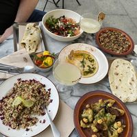 Tabbouleh, Hummus, Baba Gaboush, Flatbread, Cauliflower    at Gharb in Porto