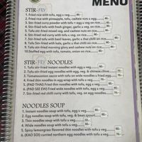 Menu  at Number 9 Restaurant in Chiang Mai