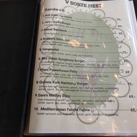 Menu at V Sorte Hest in Copenhagen