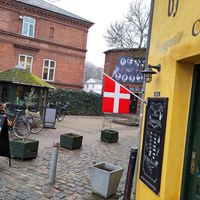 The sideyard at V Sorte Hest in Copenhagen