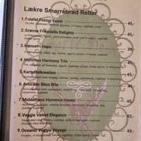 Menu: Smørrebrød at V Sorte Hest in Copenhagen