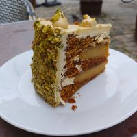 Pistachio cake at V Sorte Hest in Copenhagen