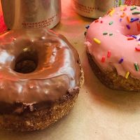 Nutella donut and pink donut with lemon frostingg  at R Place in North Shields