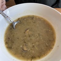 Congee soup with shiitake mushrooms  at Cafe Joust  in Catskill