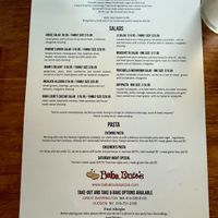 Menu  at Baba Louie's in Hudson