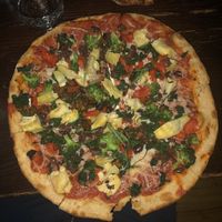 Vegetarian Pizza as Vegan Option (Delicious) at Baba Louie's in Hudson