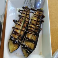 Aubergine was very soft and not too oily at Kasu Udon Ebisuya 2 Go-Shop in Osaka
