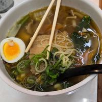 'Vegan' ramen with egg at Kasu Udon Ebisuya 2 Go-Shop in Osaka