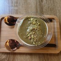 Pistachio Cheesecake - very good but very sweet at Shlen - Salamanca in Madrid