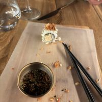 The smoked tofu sushi   at Shlen - Salamanca in Madrid