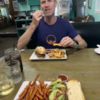 Bean burger was very tasty, everything home made including the lovely soft bun and ketchup.  at Sal's Ballyhoo's in Key Largo