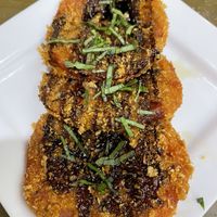 Fried pink tomatoes   at Sal's Ballyhoo's in Key Largo