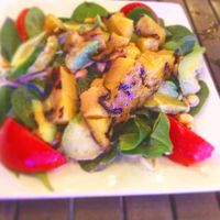Grilled pineapple salad at Sal's Ballyhoo's in Key Largo