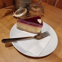 Vegan apple mousse cake at Madal Cafe in Budapest