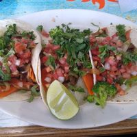 Boiled carrots under pico de gallo at El Dorado Salvadorian in Cartersville