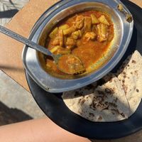Amazing veg curry and chapati   at Mud Cup Cafe in Jaisalmer