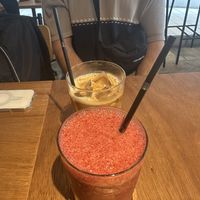 Berry smoothie and oat milk latte   at 27 Micro Roast in Kamakura