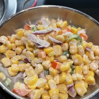 Vegan corn salad. We were supposed to get the vegan corn cheese. Sigh. It was still good  at Master Kim's Korean BBQ  in Las Vegas