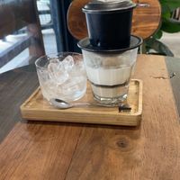 Vegan salt coffee made with oat cream (so good)  at PhinHolic in Hue