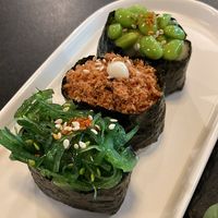 Gunkan Mix. The one with vegan pork floss was amazing!! All other ones tasty as well  at SUPE Vegan - George Town in Penang