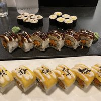 Front to back : mango, aubergine, pickled daikon and gourd.   at SUPE Vegan - George Town in Penang