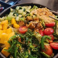 Hummus salad with teriyaki tofu at SUPE Vegan - George Town in Penang