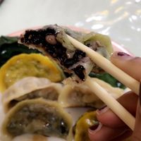 Black bean filling  at Senjo Handmade Gyoza Shop in Tokyo