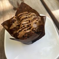 Vegan muffin. Yummy, but pricey  at Monday Bakery in Sonoma