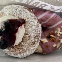 Two kinds of berry donuts - both good! 😋   at BAD Bakers in Folsom