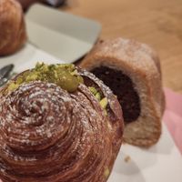 Pastry with pistachio at Elias Coffee Shop in Prague