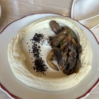 mushroom hummus, no butter  at Safta in Denver
