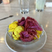 pickled vegetables  at Safta in Denver