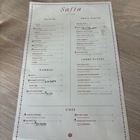 menu with mods!  at Safta in Denver
