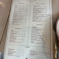 Marked up menu of all the ways it can be veganized!  at Safta in Denver