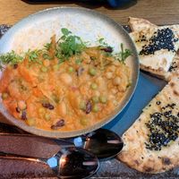 Vegan curry and amazing bread  at Restaurant Skirri in Tromsoe