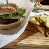 Vegan burger   at Roots  in Salvaterra De Magos